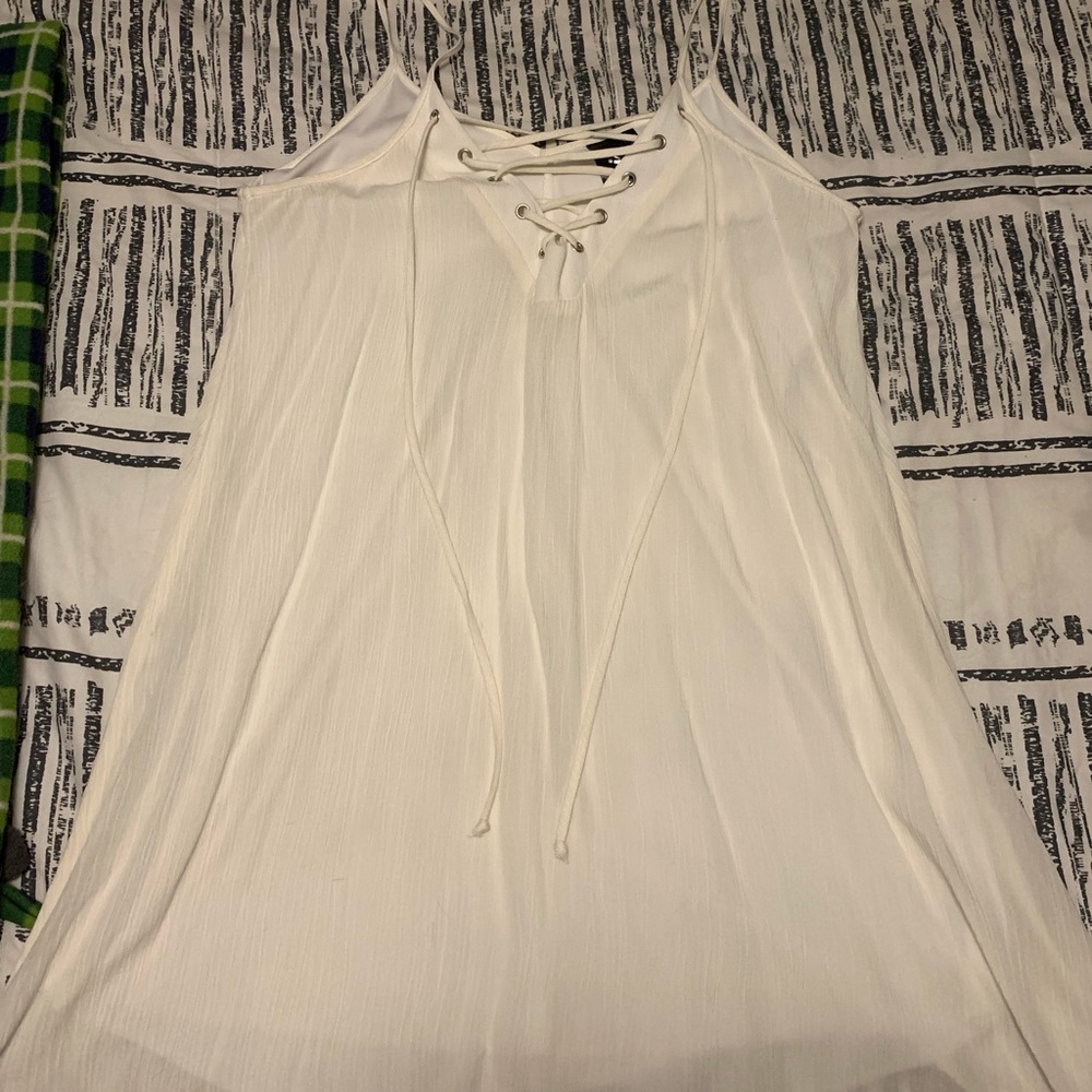 Spaghetti strap white dress, like new!!